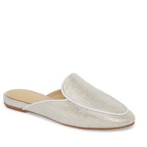 Etienne Aigner Slip On Capri Mules - Size 9 - Metallic Silver